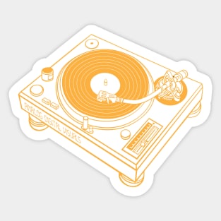 Turntable (Yellow Orange Lines) Analog / Music Sticker